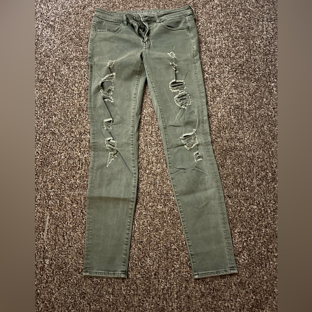American Eagle Green Jeggings